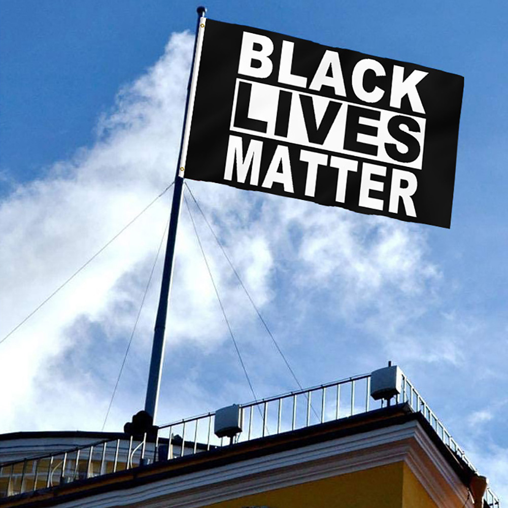 150cmx90cm Clock Block Black Lives Matter No Violence Flag Banner Accessories Outdoor Porch Garden Decoration