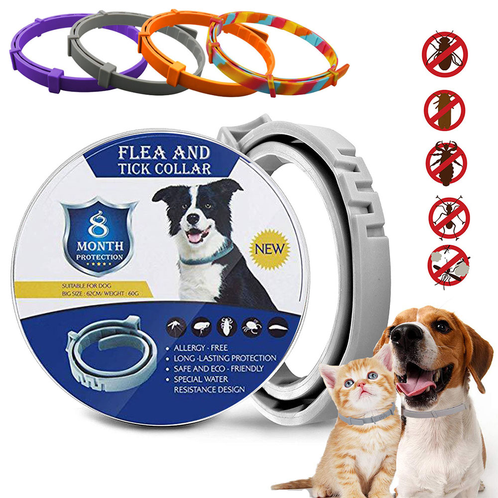 Removes Flea And Tick Collar for Dogs Cats Up To 8 Month Flea Tick Collar Anti-mosquito & Insect Repellent Breakaway Cat Collar