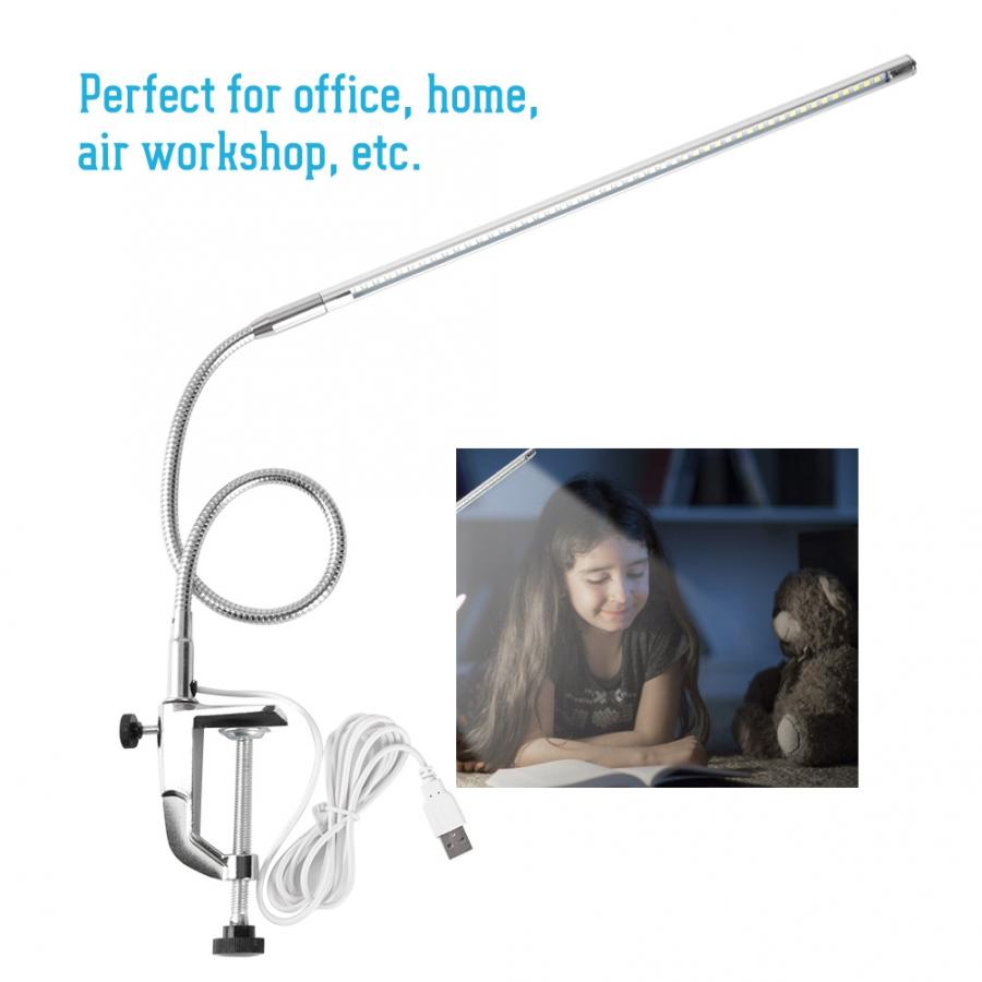 Adjustable LED Desk Lamp Clip Bendable Table Lamps For Tattoo and Reading Light Nails Accessoires USB Charging Foldable Lamp