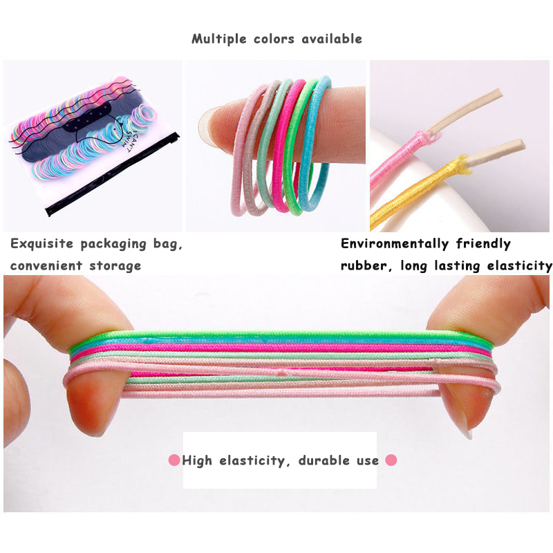 20/200/300/500pcs Nylon Small Elastic Hair Bands Cute Rubber Ponytail Holder Headband Children Colorful Hair Accessories