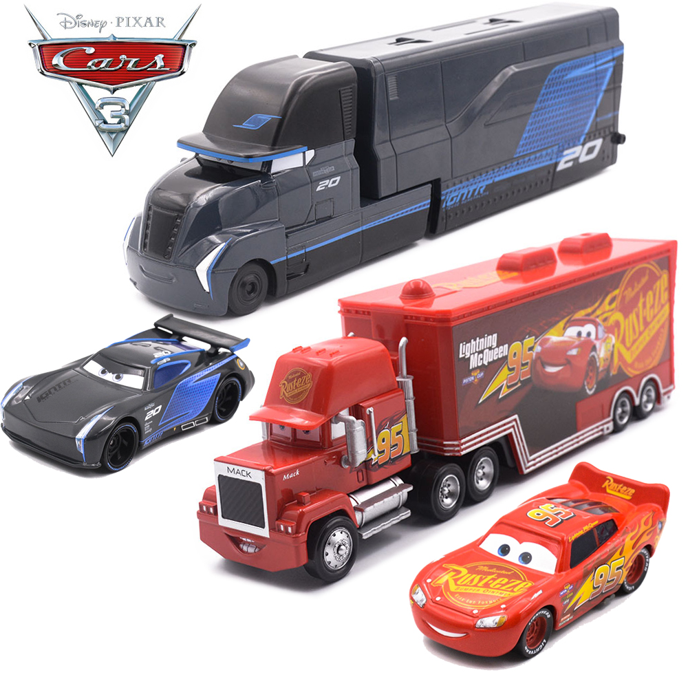 Disney Pixar Cars 3 Metal Car Toy Storm Jackson Lighting McQueen Mack Truck Golden Curz Toy Vehicles Kid Christmas Birthday Gift