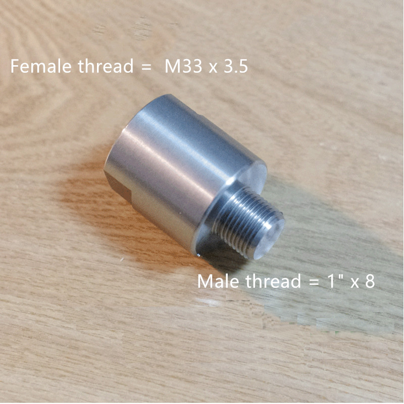 Adapter 1" 8TPI to M33 x 3.5 For Wood Lathe Chuck Converts Turning Tools Lathe Headstock Spindle Adapter