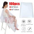 100 Pcs Disposable Hairdressing Capes Waterproof Cloth Gown Barber Cape Hair Cutting Apron Transparent Hairdressing Cloth