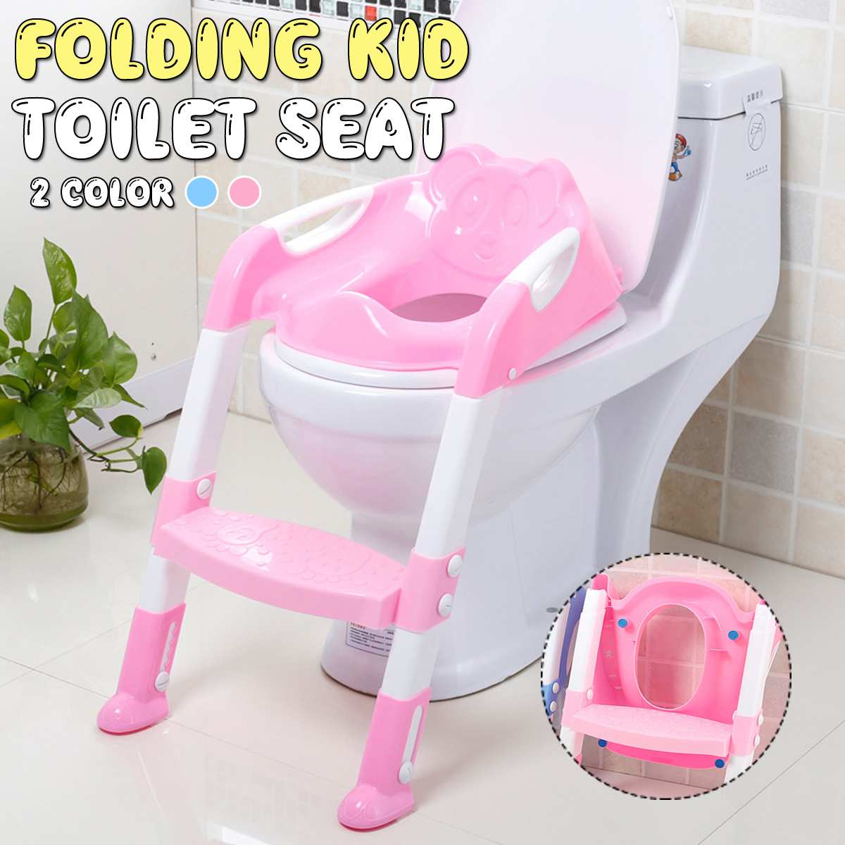 Folding Infant Baby Potty Kids Toilet Training Seat with Adjustable Ladder Portable Urinal Potty Training Seats for Children