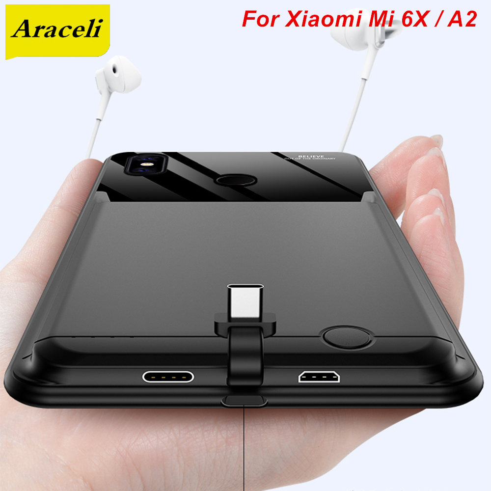 Araceli 10000 Mah For Xiaomi Mi 6X A2 Battery Case Smart Phone Stand Battery Cover Power Bank For Xiaomi Mi A2 Charger Case