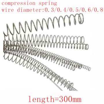 2-5pcs/lot 304 Stainless Steel Long Spring Y-type Compression Spring Wire Dia 0.3/0.4/0.5/0.6mm Outer Dia 3-10mm Length 305mm