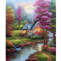 Landscape Tree DIY 5D Diamond Painting Full Round Resin Scenery Villa Diamond Embroidery Cross Stitch Wall Art Broderie Diamant