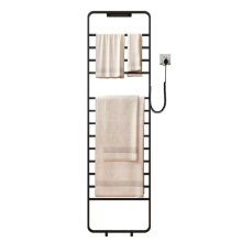 Household floor-mounted electric towel rack without punching