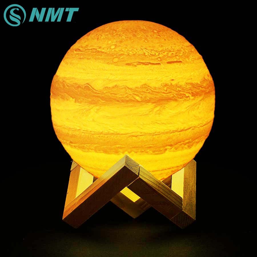 3D Print LED Moon Night Light LED Jupiter Lamp Color Changing USB Rechargeable Touch Switch LED Moon Lamp for Home Decoration