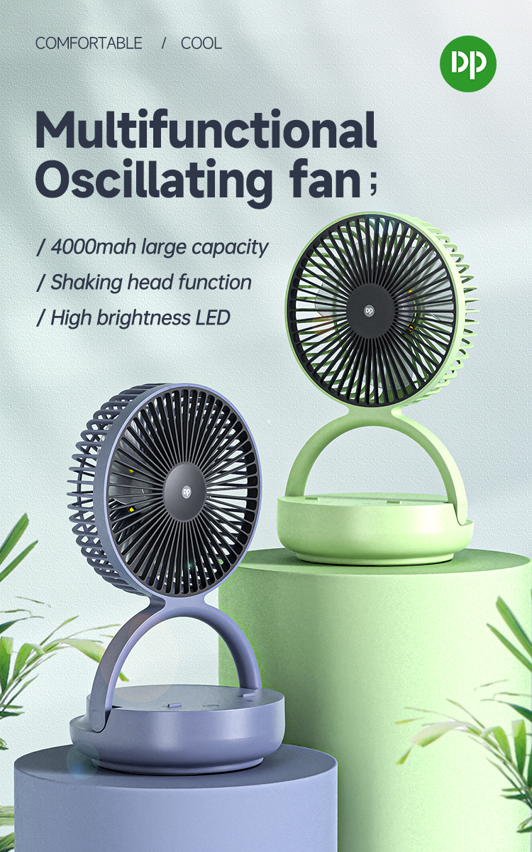 Rotating Folding Portable Mini Table Desk Rechargeable Fan-detail-1