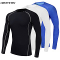 Men's Running T-Shirts Bodybuilding Jogging Fitness Compression Tights Tees Long Sleeve Sportswear Gym Sportwear