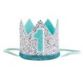 1 Pc New Creative Cute Boys 1st Birthday Silver Blue Gold Crown Kids Golden Blue Birthday Boy for Cake Smash Birthday Party Hat