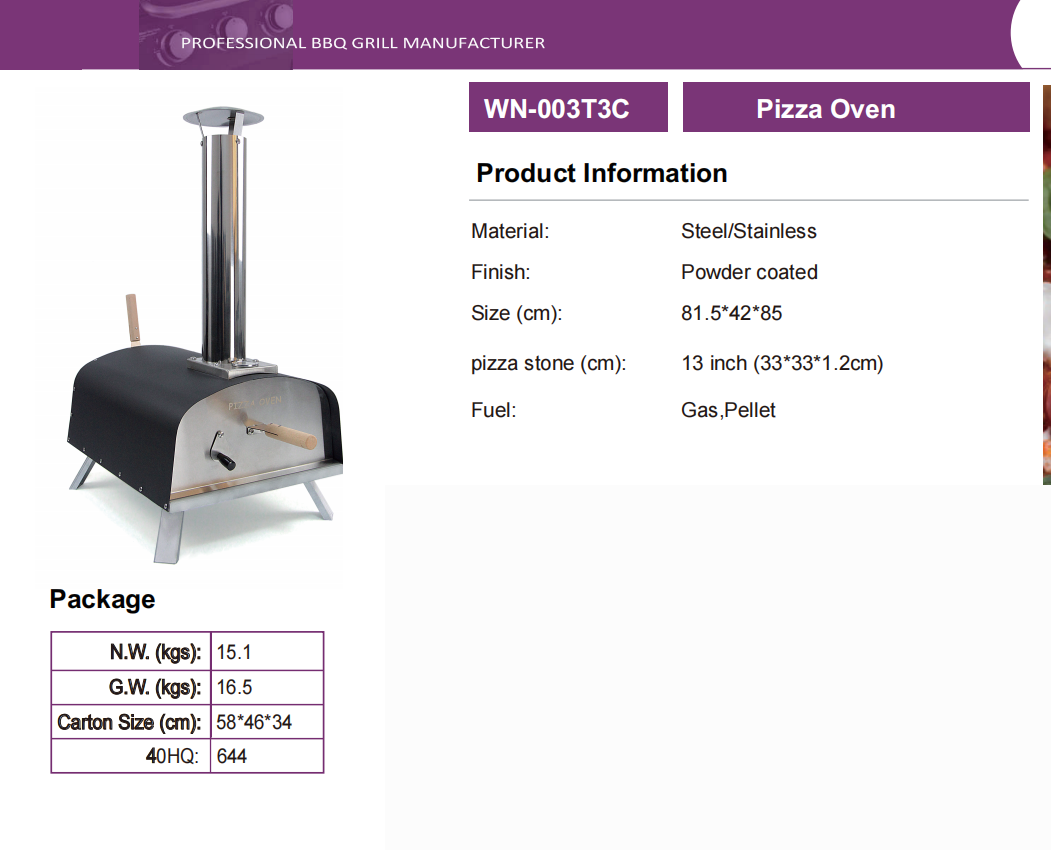 Pizza oven wn-003tc