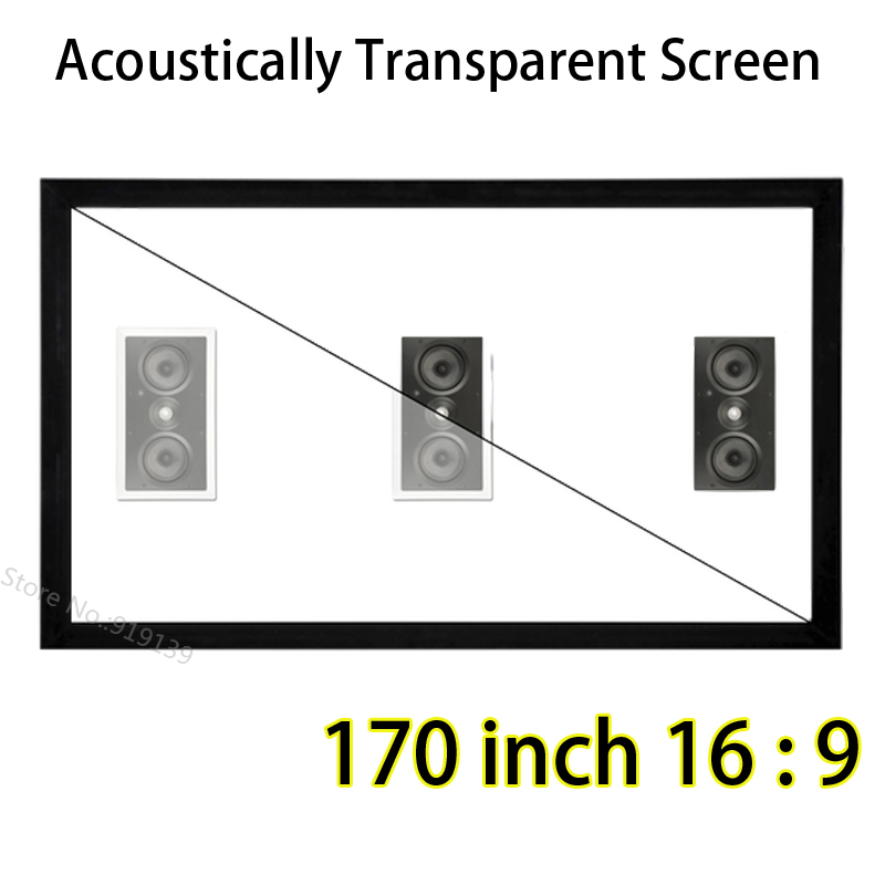 Professional Projection Screen Audio Transfer 3763x2216mm Viewable With Black Vlevet Frame For BenQ Epson Projector