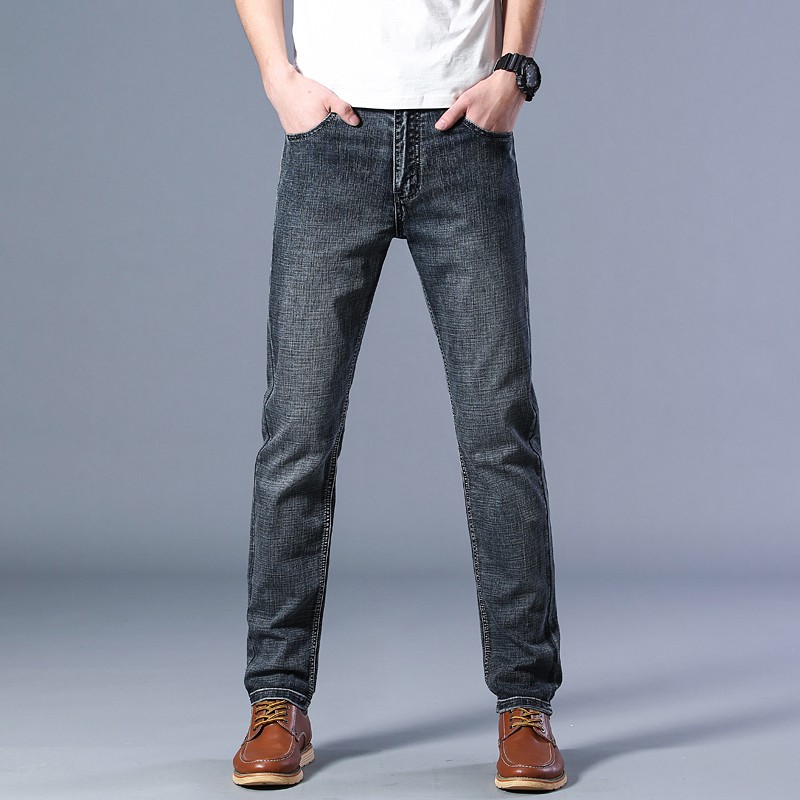 Sulee Top Brand Men Jeans Moustache Effect Mid Rise Denim Jeans Medium Calca Jeans Masculina