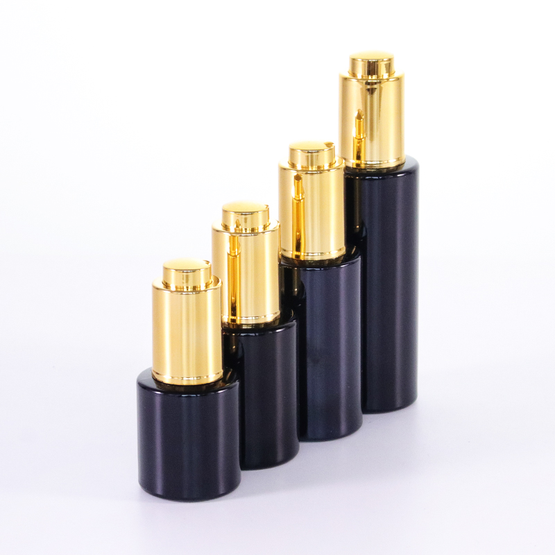 Black Cylinder Glass Dropper Bottle For Essential Oil5 Jpg
