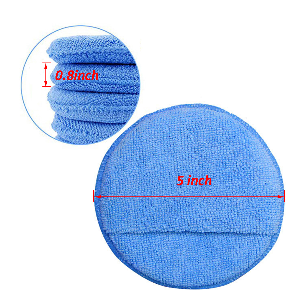 10pcs Car Waxing Polish Soft Microfiber Foam Sponge Applicator Cleaning Detailing Pads 5"