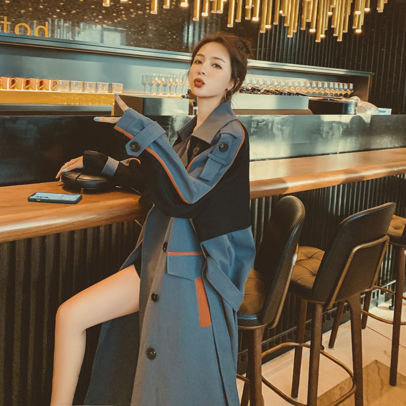 Brand New Spring Autumn Long Women Trench Coat Double Breasted Belted Storm Flaps Green Dress Loose Coat Lady Outerwear Fashion