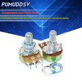 5PCS 250K ohm WH148 B250K 3pin Potentiometer 15mm Shaft With Nuts And Washers Hot