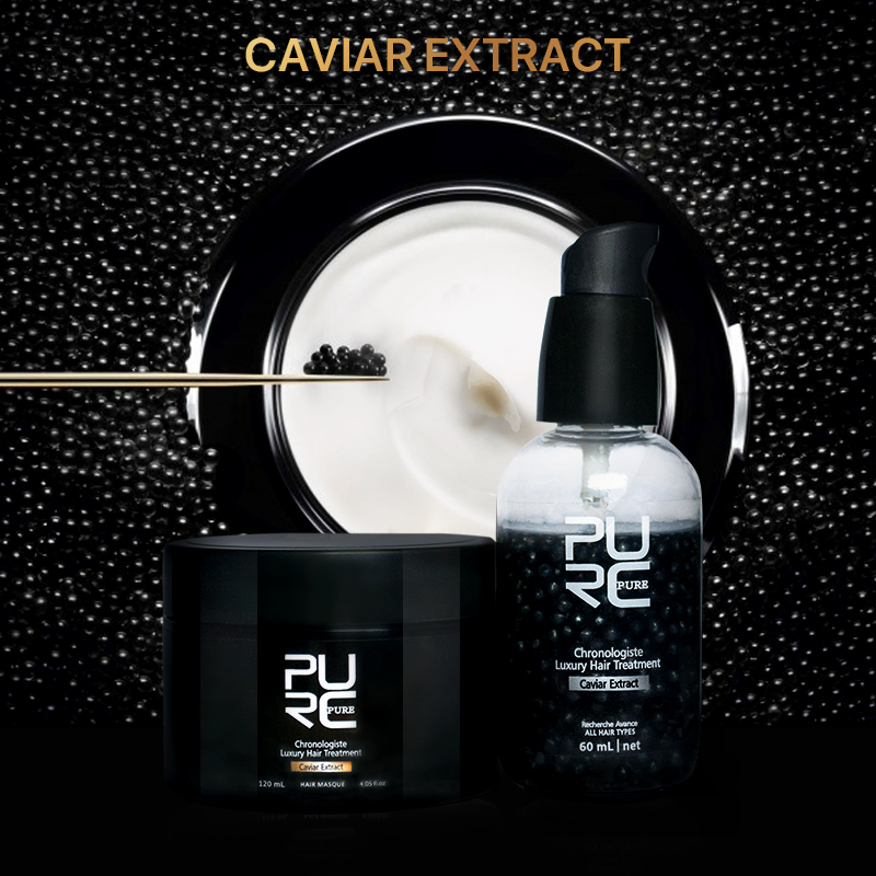 PURC Caviar Extract Chronologiste Luxury Hair Treatment Set Make Hair More Soft and Smooth 2018 Best Hair Care Products
