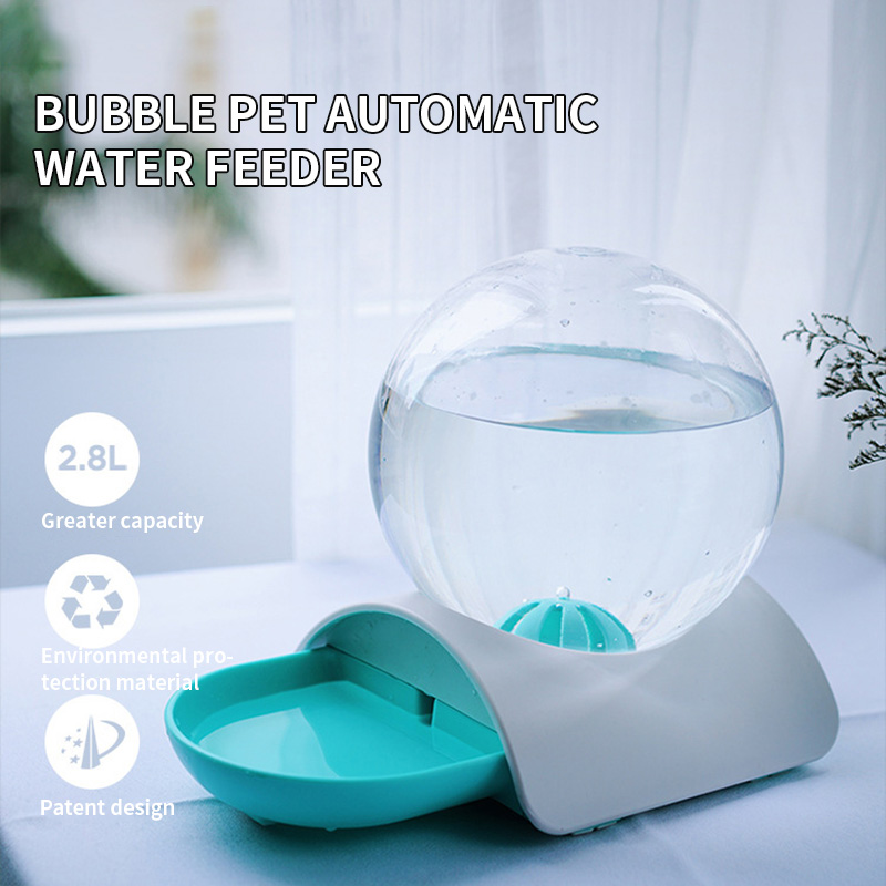 2.8L New Bubble Pet Bowls Food Automatic Feeder Fountain Water Drinking For Cats Dog Kitten Feeding Container Pet Supplies
