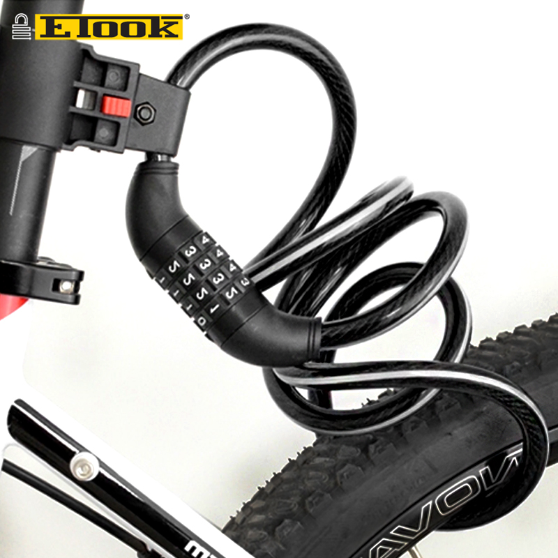 Etook Cable lock Mountain Road Bicycle Lock E-bike Password Lock Internal contains reflective strips BiKe Accessories 1.5m