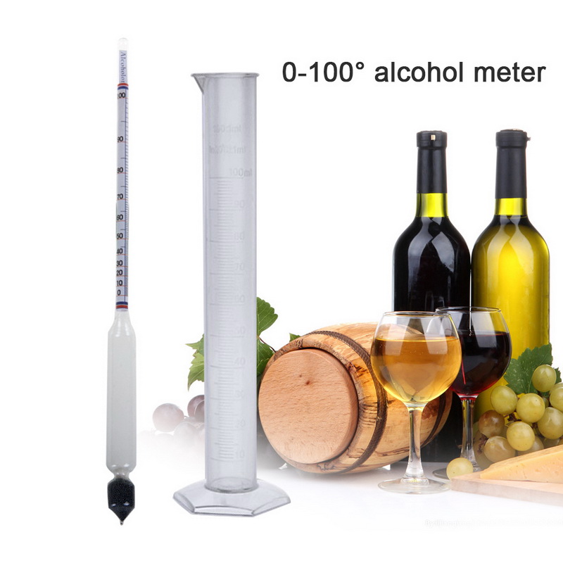 Hydrometer Tester Vintage measuring bottle Set Tools Alcoholmeter Alcohol Meter Concentration Meter 0-50/0-100 hydrometer