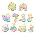 8Pcs Gold Fox Animal Pendant Open Bezel Setting UV Epoxy Resin Frame Jewelry Making