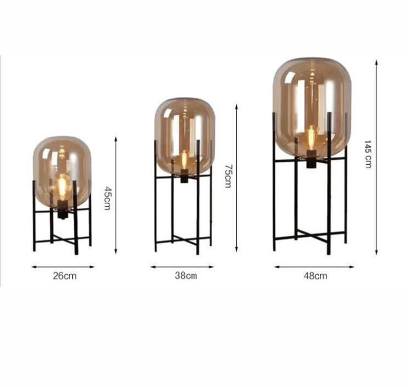 Modern Hotel Villa Bubble Fllool Lamp Personality Smoke Gray and Champagne Floor Lamps Oda Pulpo Scandinavian Desk Lamps