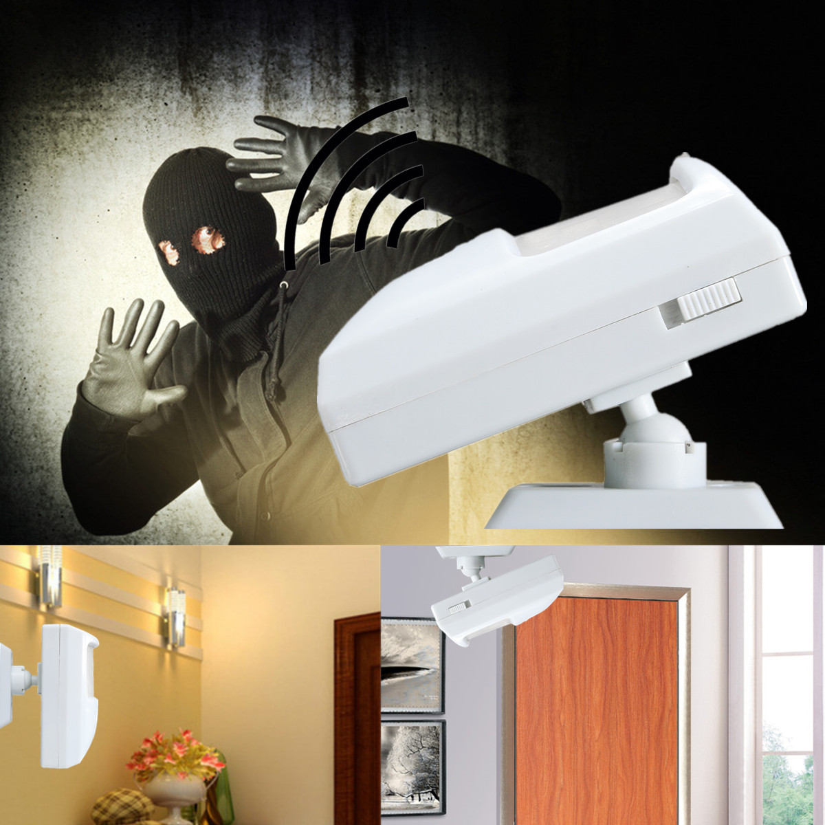 Wireless Infrared PIR Motion Sensor Detector Burglar Alarm Home Shop Security System Work for Home Shop Shed Garage Alarm Sensor