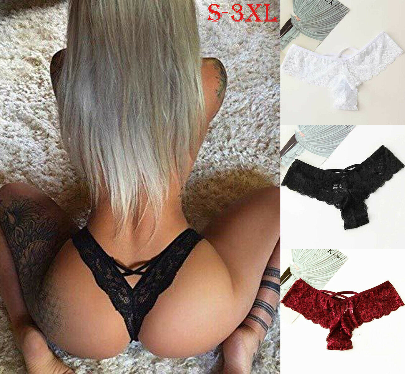 Sexy Women's Panties Thongs Female Seamless Briefs Lingerie Underwear Lace Knickers G-string Underpant Thong S-3XL