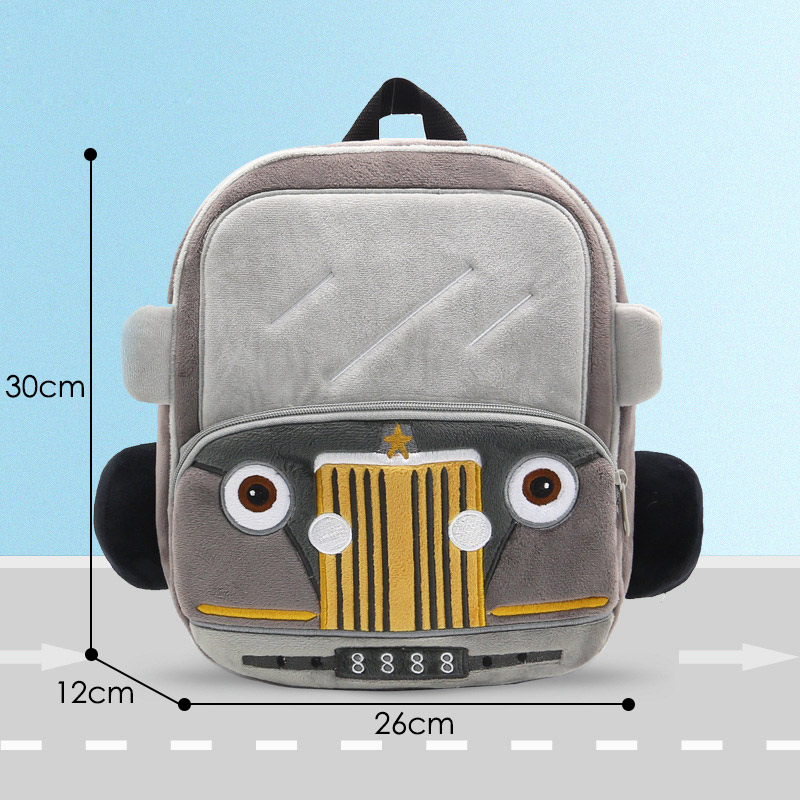 3D Cartoon Vintage Car School Bags for Boys Girls A4 Book Size Kids Backpacks for 2-6 Years Old Toddler Children Bag Pouch