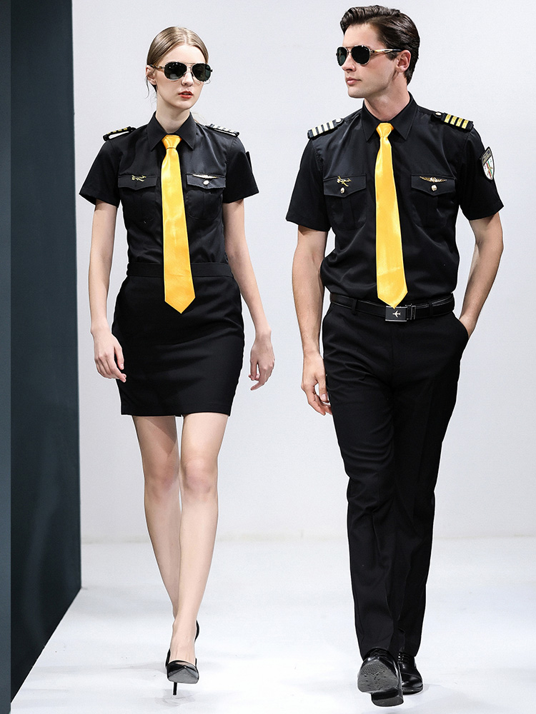 AirLine Captain Stewardess Standard Suits Student Uniform Hotel KTV Bar Waiter Workwear Cosplay Short sleeve Summer Clothing