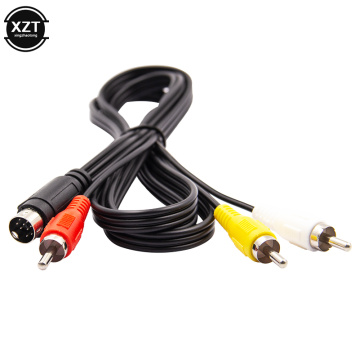 Universal Retro-bit AV 3RCA Audio Video Cable For Sega Genesis 2 3 Connection Cord 9 pin Nickel Plated Plug Game Cable