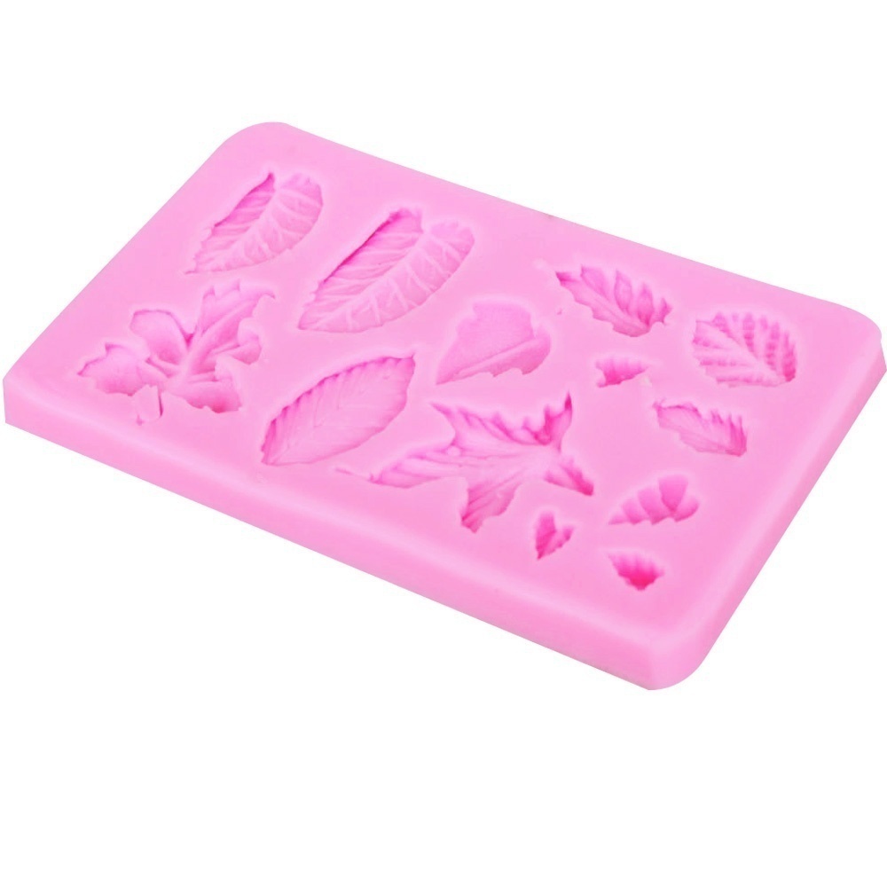 Maple Rose Leaf Cake Border Silicone Molds Christmas Cupcake Fondant Cake Decorating Tools Chocolate Candy Clay Moulds