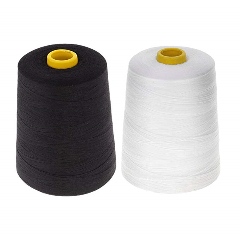 8000 Yards White Black Industrial Overlock Sewing Machine Polyester Thread Sewing Line Black