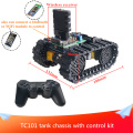 With Control Kit TC101 Tracked Tank Chassis with Aluminum Alloy Panel DIY Smart RC Toy Car for Race Offroad Maker Learning