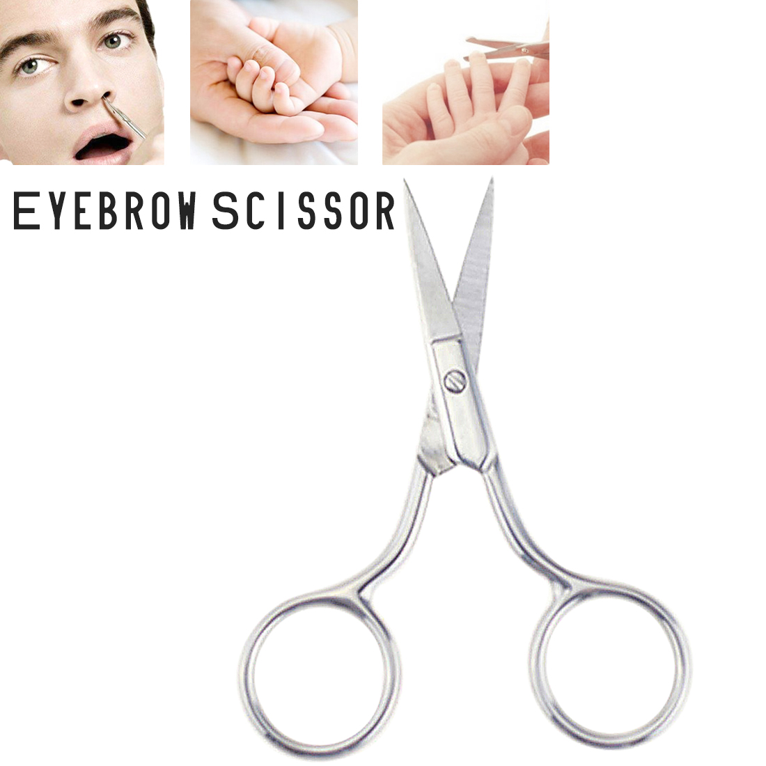 Mirror light embroidery beauty scissors stainless steel manicure scissors nose hair cut eyebrow scissors makeup scissors tool