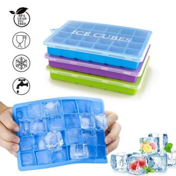 24 Grids Silicone Ice Cube With Lid Eco-Friendly Cavity Tray Ice Cubes Small Fruits Mold Ice Maker For Ice Cube Making W
