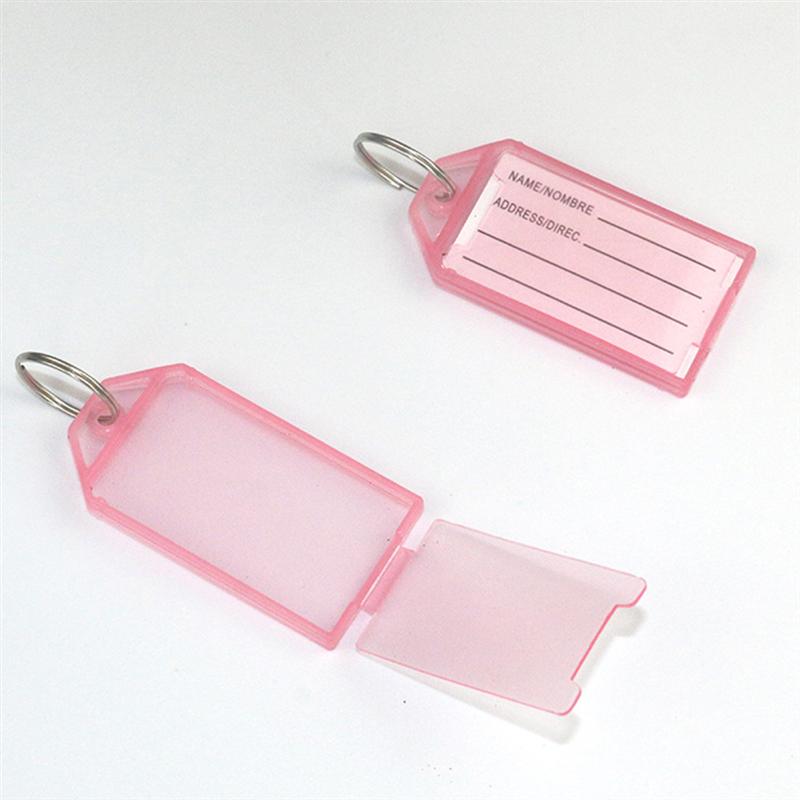 40pcs Colorful Plastic Label Keychain Multifunctional Luggage ID Tags Classification Key Chains Name Label Tag for Luggage