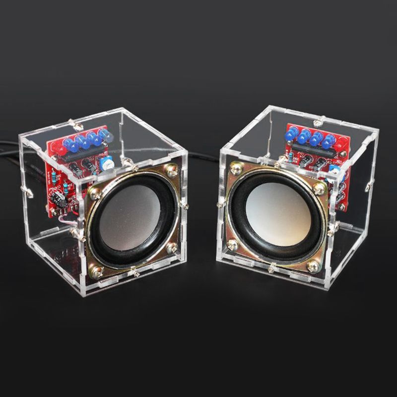 Mini 3W Speaker Box DIY Kit With Transparent Shell Computer Audio Electronic Components Dropshipping