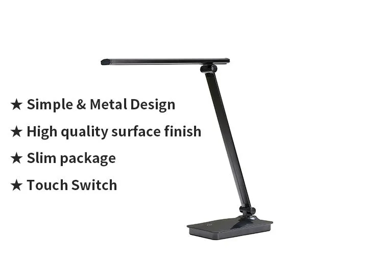Foldable USB Charging, Desk Lamp with Dimmer Switch