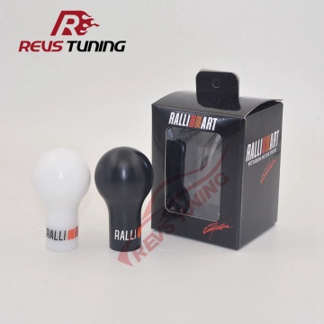 Black /White Resin Auto Ralliart Car Manual Gear Shift Knob Lever For Mitsubishi