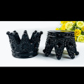 Ashtray Transparent Black Crown Glass Cigar Ashtray Smoking Accessory Tobacco Cigar Tray Candle Holders for Home Decor Gifts