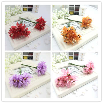 6PCS The new small fresh cherry blossom silk flower garland material garden style flower bouquet flower color