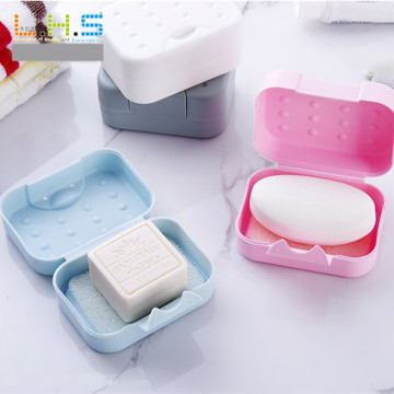 Portable Soap Dishes With Lids Portable Travel Hotel Soap Storage Case Bathroom Plastic Soap Container Sponge Holder Boite Savon