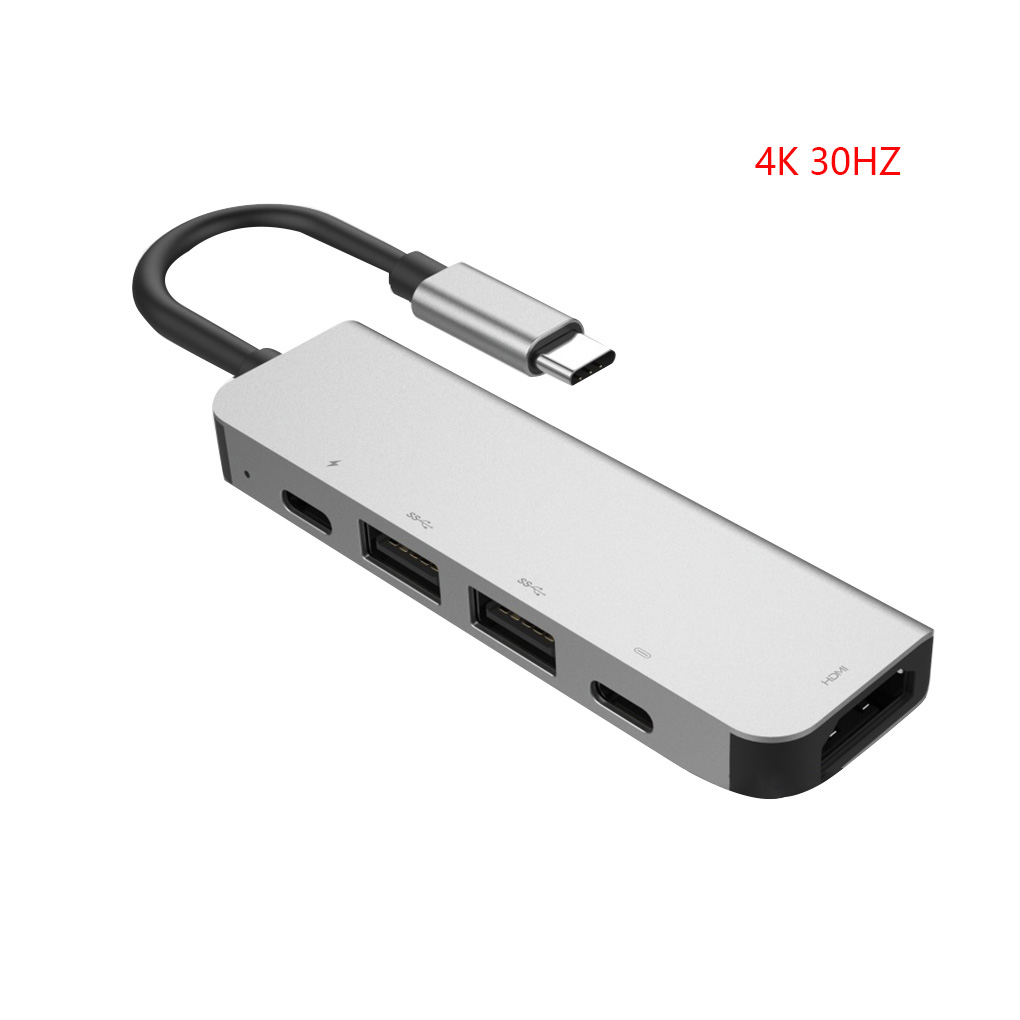 6 in 1 USB 3.0 High Speed Ports Type-C Hub Usb-C to 4K 30HZ HD Laptop Rj45 Gigabit Ethernet Network PD Hub IN Stock