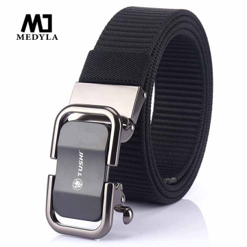 Medyla 2020 new Casual Belt Men's Fashion Automatic Buckle Canvas Belt High Quality Youth Student Trendy Wild Nylon Belt