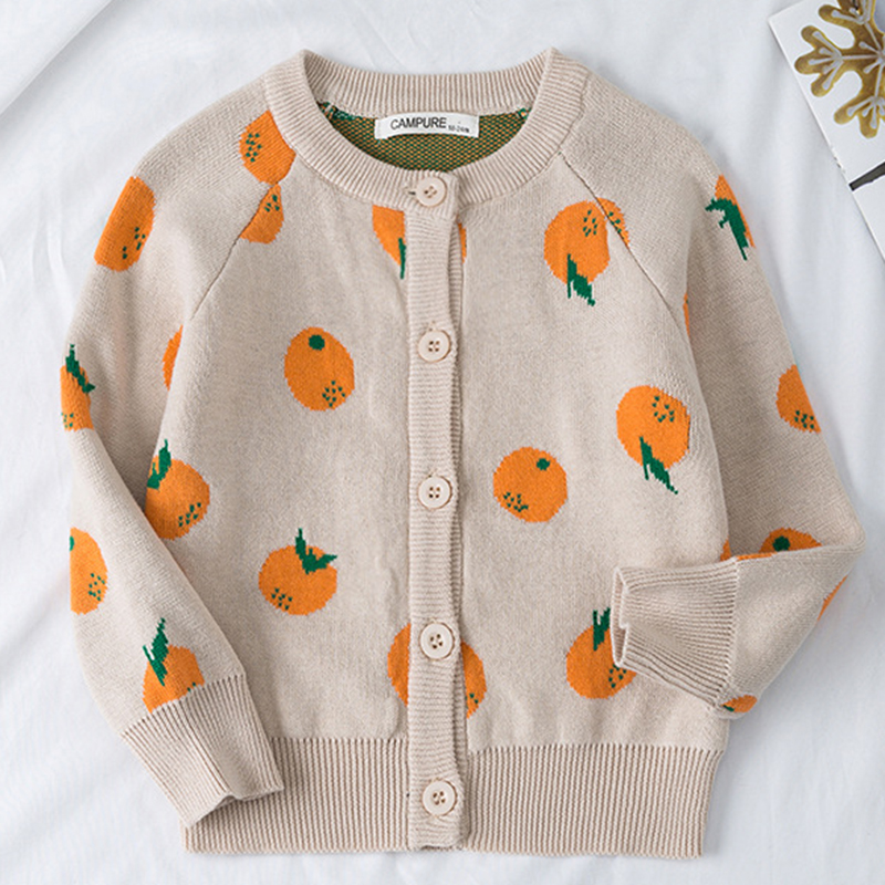 Family Matching Outfits Mother Daughter Knit Shirts Autumn Women's Baby Girls Long Sleeves Printing Cardigan Sweaters