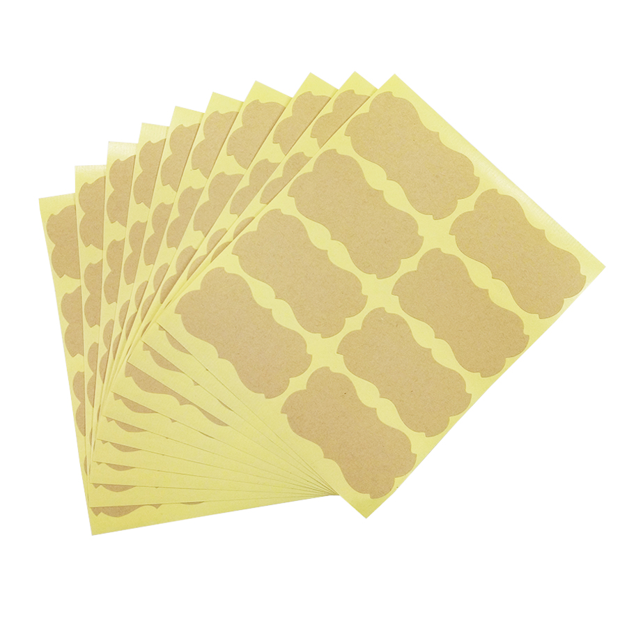 80Pcs/lot Kraft Paper Blank Irregular Seal Sticker Paper Adhesive DIY Decoration Handmade Products Gift Package Label
